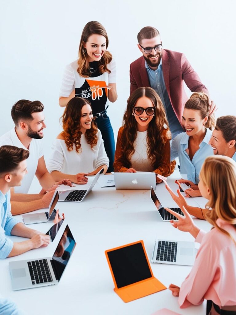equipo de trabajo desarrollando estrategia de marketing de influencers